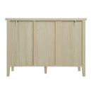 Hollowed Out Cabinet With 2 Door 3 Drawers, American Furniture, Suitable For Bedroom, Living Room, Study - Natural