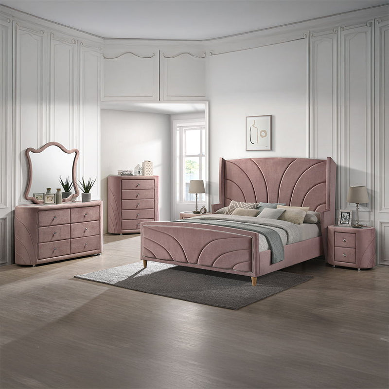 Salonia - Dresser - Pink Velvet - Atlantic Fine Furniture Inc