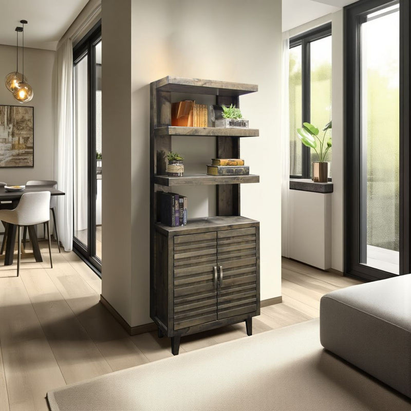 Avondale - High BookShelf Pier - Charcoal Brown