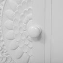 Retro TV Stand With 3 Spacious Cabinets, Glass Cabinet Doors And Anti-Tip Device