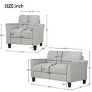Living Room Furniture Armrest Single Sofa   and Loveseat Sofa (Light Gray)