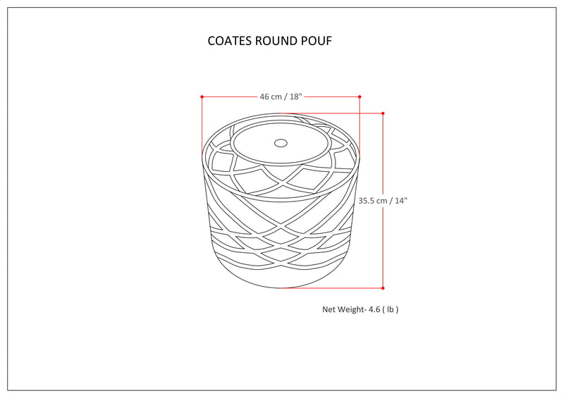 Coates - Round Macrame Pouf
