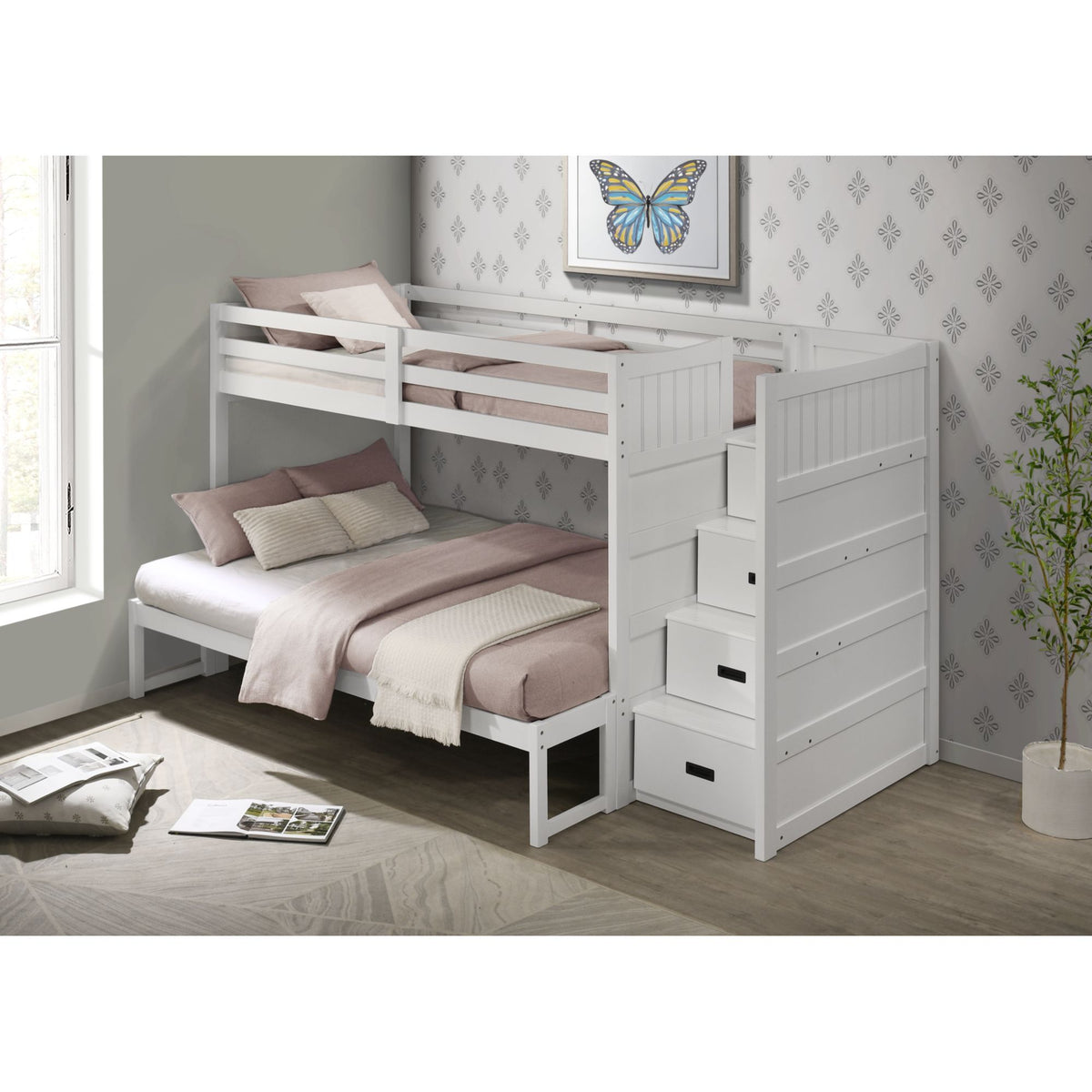 Sami Step Bunk With Right Headboard in Dark Brown by Elements International, view 29