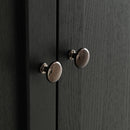 Mid Century Modern Style Tall Display Cabinet With Glass Doors For Collectibles - Black