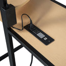 Loft Bed With Desk, Shelves, Power Outlet, LED Light And Wardrobe