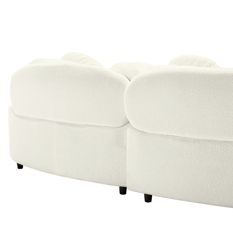 Modern Living Room Sofa Lamb Velvet Upholstered For Home