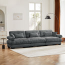 Modern Oversize Sofa With Cloud Like Comfort, Featuring Waist And Throw Pillows