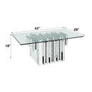 Noralie - 47" X 28" Coffee Table - Mirrored & Faux Diamonds