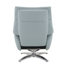 Janella - Motion Accent Chair With Swivel & Ottoman - Babyblue Leather