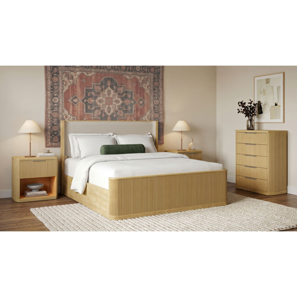 Sylvie Bedroom Set With Upholstered Bed in Dark Brown by Elements International, view 46