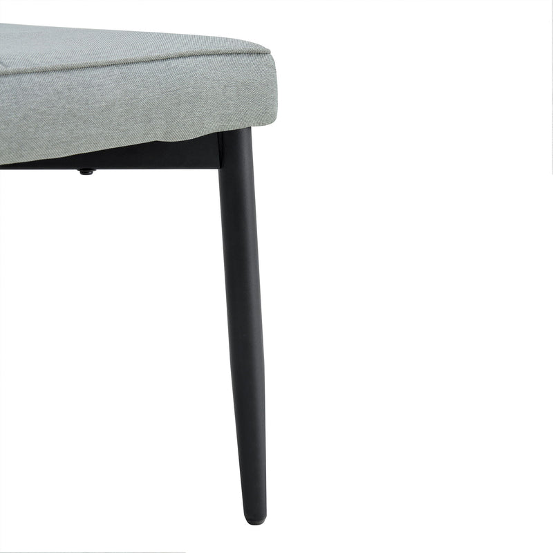 6 Piece Dining Table Set For 6, Table With V-Shaped Legs And 4 Upholstered Chairs & Bench, Modern Dining Room Set For Kitchen, Dining Room - Gray