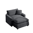 Classic Modern Comfortable Single Chair Deep Seat Sofa With Footstool