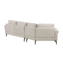 Upholstered 3 Seater Curved Sofa With Printed Pillows Chenille