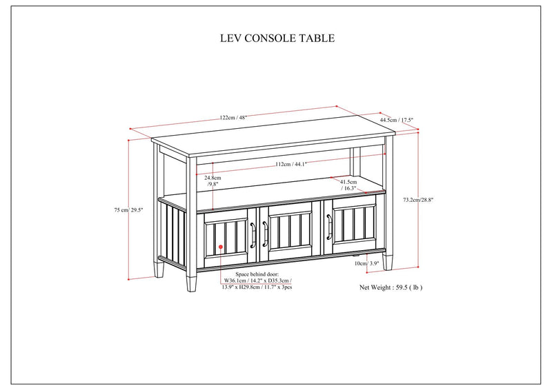 Lev - Console Table - Smoky Brown