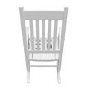 Classic Wooden Porch Rocker Chair White Populus Wood Comfortable Design