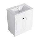 Contemporary Freestanding Bathroom Vanity With Resin Sink & Soft-Close Cabinet Doors