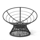 Ergonomic Wicker Chair With Cloud Thick Density Cushion, 3 Proof Cover High Capacity Iron Frame Fluid 360° Swivel