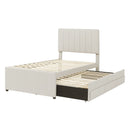 Upholstered Design Platform Bed With Trundle