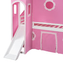 Loft Bed With Slide Tent And Tower Fun Playhouse Design