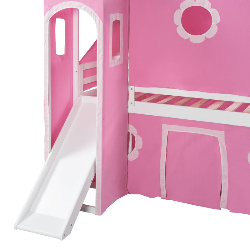 Loft Bed With Slide Tent And Tower Fun Playhouse Design