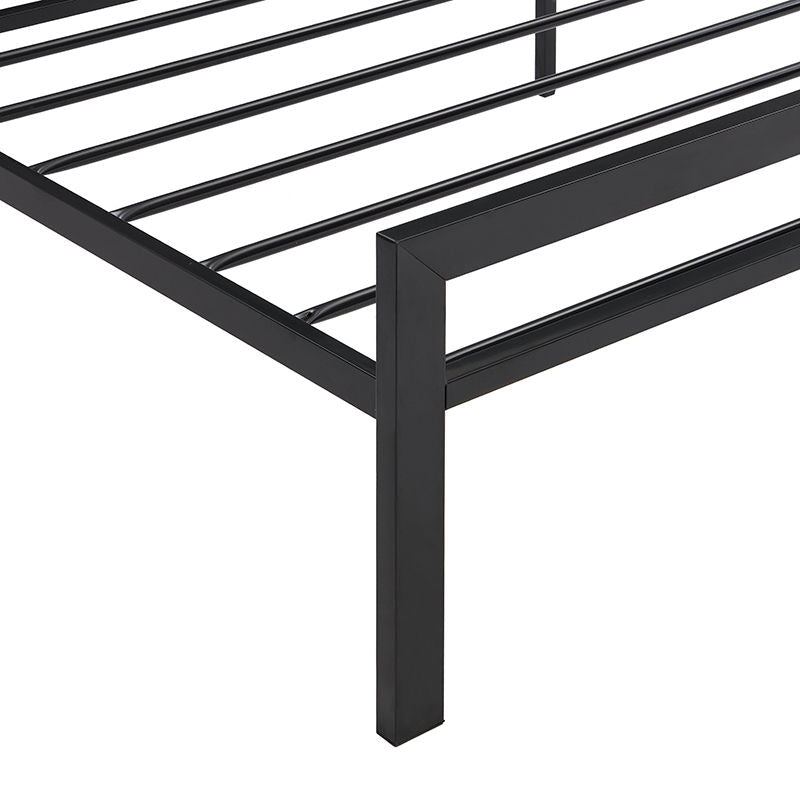 Twin Size Metal Bed Sturdy System, Modern Style And Comfort To Any Bedroom - Black