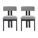 Modern Upholstered Armless Dining Chairs With Metal Legs