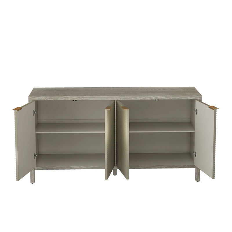 Buffet Cabinet With 4 Doors, Storage Sideboard For Living Room, Dining Room - Champagne