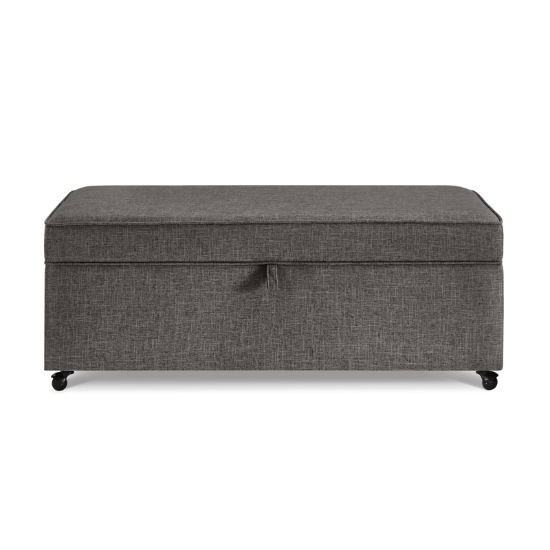 Modern Large Comfort Sofa Ottoman with Storage, Modular Sectional Storage Ottoman With Wheels For Living Room,Lounge Ottoman, Couch Storage Ottoman ,Large Storage Ottoman Bench-Charcoal Grey