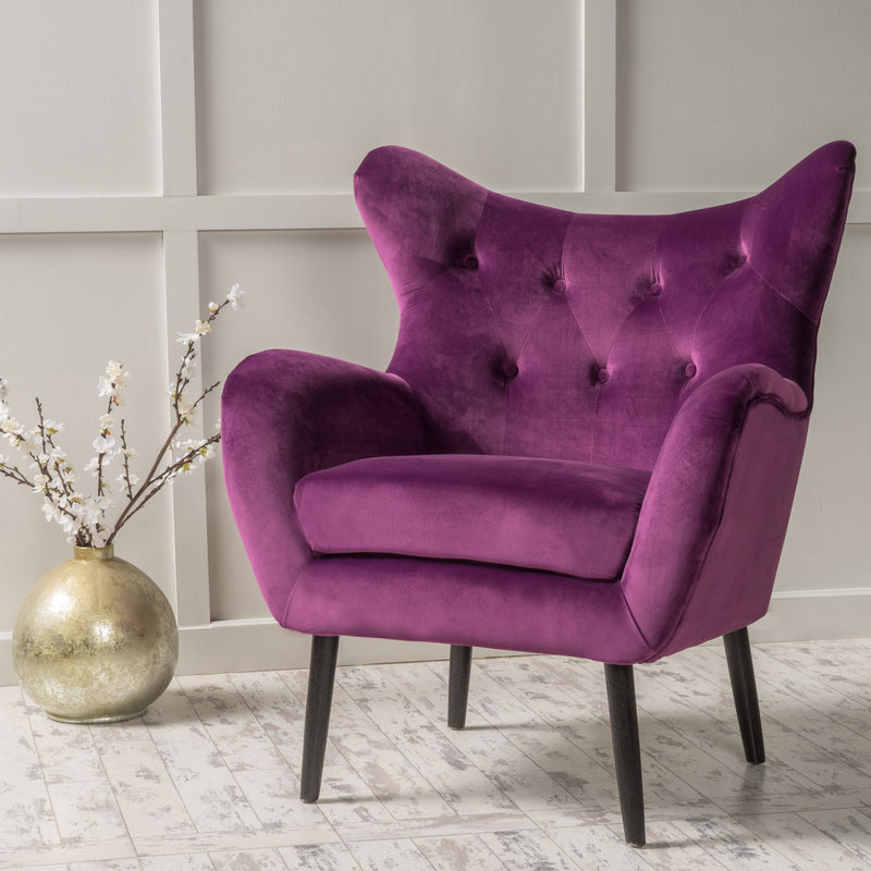 Alyssa - Mid Century Upholstered Arm Chair With Wingback Design