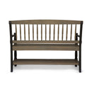 Slatted Bench With Built In Shelf
