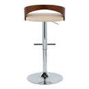 Grotto - Mid Century Modern Adjustable Height Barstool, Swivel With Straight T Footrest (Set of 2)