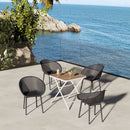 2 Pack Lounge Chair Set & Folding Square Table