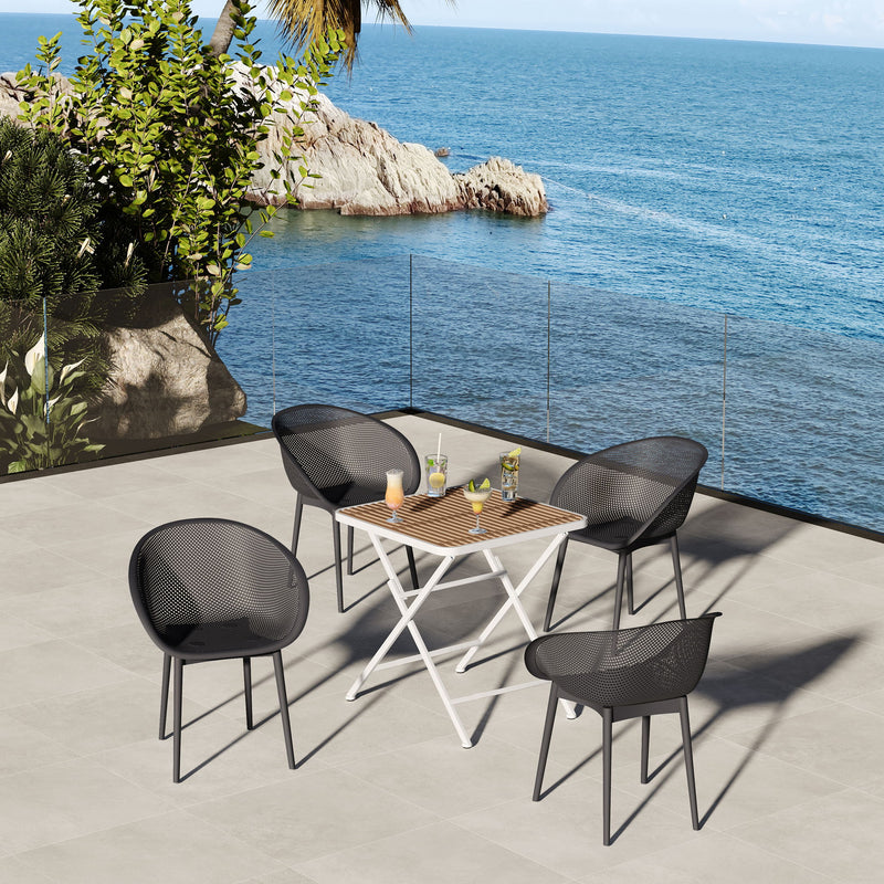 2 Pack Lounge Chair Set & Folding Square Table