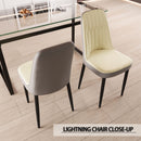 Modern Dining Chair With Cushions And Metal Legs