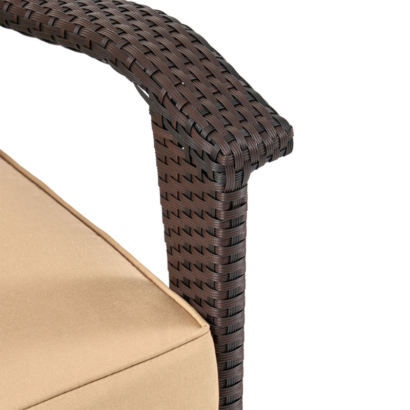 Honolulu - Club Chair (Set of 2) With Weather Resistant Wicker And Cushions - Brown / Tan