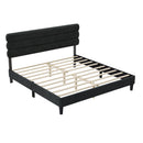 King Bed Frame with Headboard,Sturdy Platform Bed with Wooden Slats Support,No Box Spring,Mattress Foundation,Easy Assembly  Dark grey