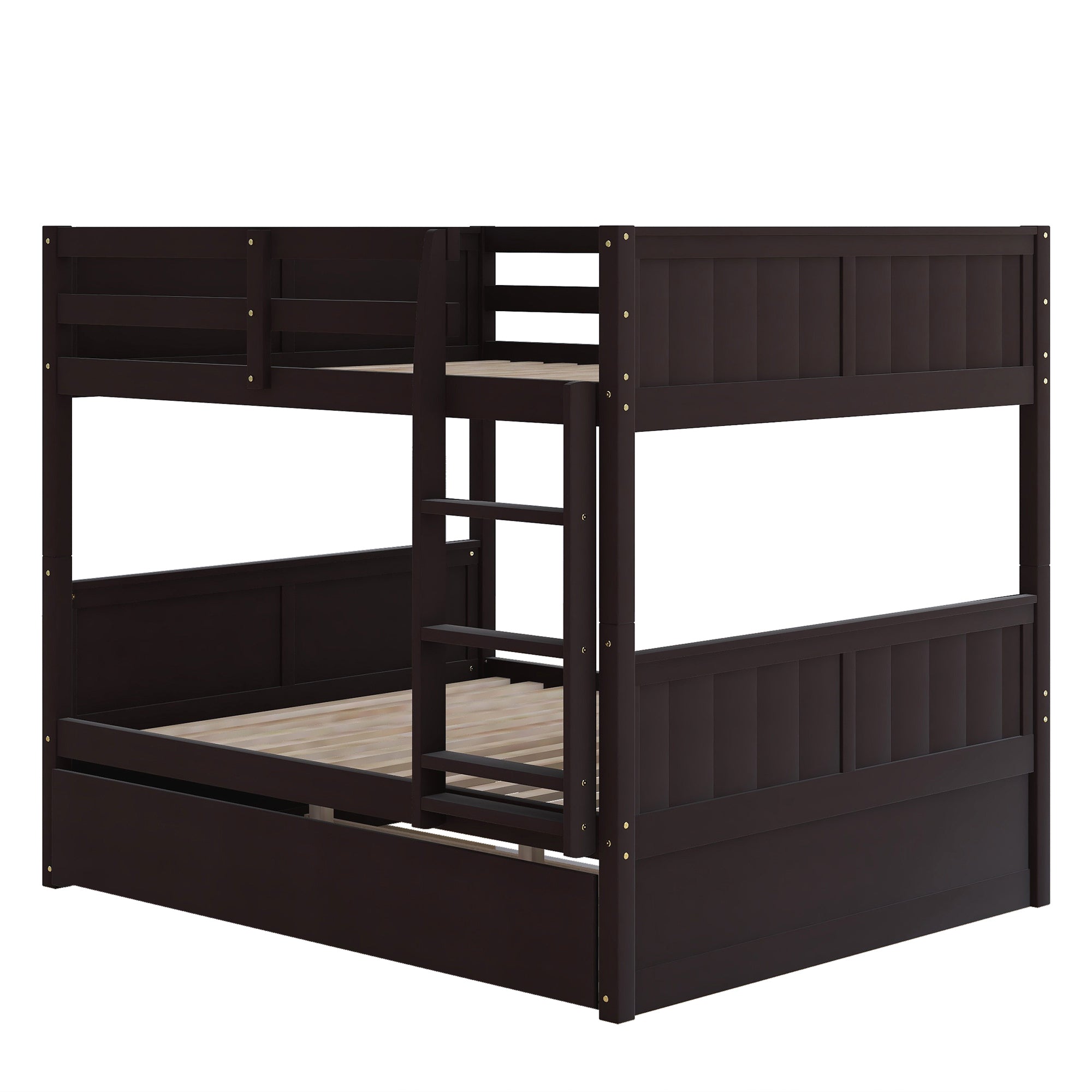 Full Over Full Bunk Bed with Twin Size Trundle, Espresso (old sku: LP000250AAP ) - Atlantic Fine Furniture Melbourne FL
