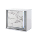Moon - Marble Nightstand With LED - White