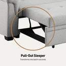 Lucca - Linen Reversible Sleeper Sectional Sofa With Storage Chaise