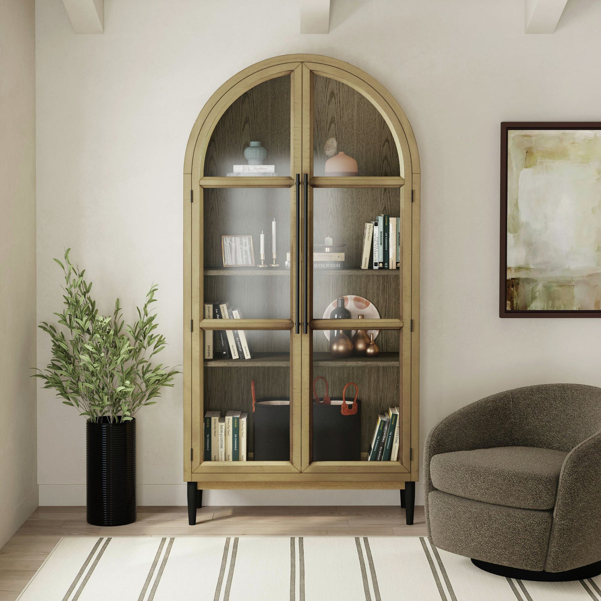 Orion Bookcase in Oak by Elements International, view 7