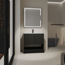 Modern Bathroom Vanity With Ceramic Sink, Freestanding Cabinet, Soft Closing Doors
