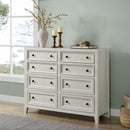 8 Drawer Dresser With Framed Fronts And Smooth Metal Glides