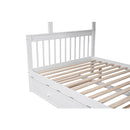 Bunk Bed With Twin Size Trundle, Storage And Guard Rail For Bedroom
