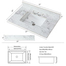 Elegant Sintered Stone Bathroom Vanity Top With Rectangular Undermount Ceramic Sink