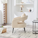 Open Back Accent Chair, Round Sofa Lounge Armchair