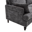 Chenille 2 Seater Sofa With LED Light, USB Charging Port, And Storage Bag