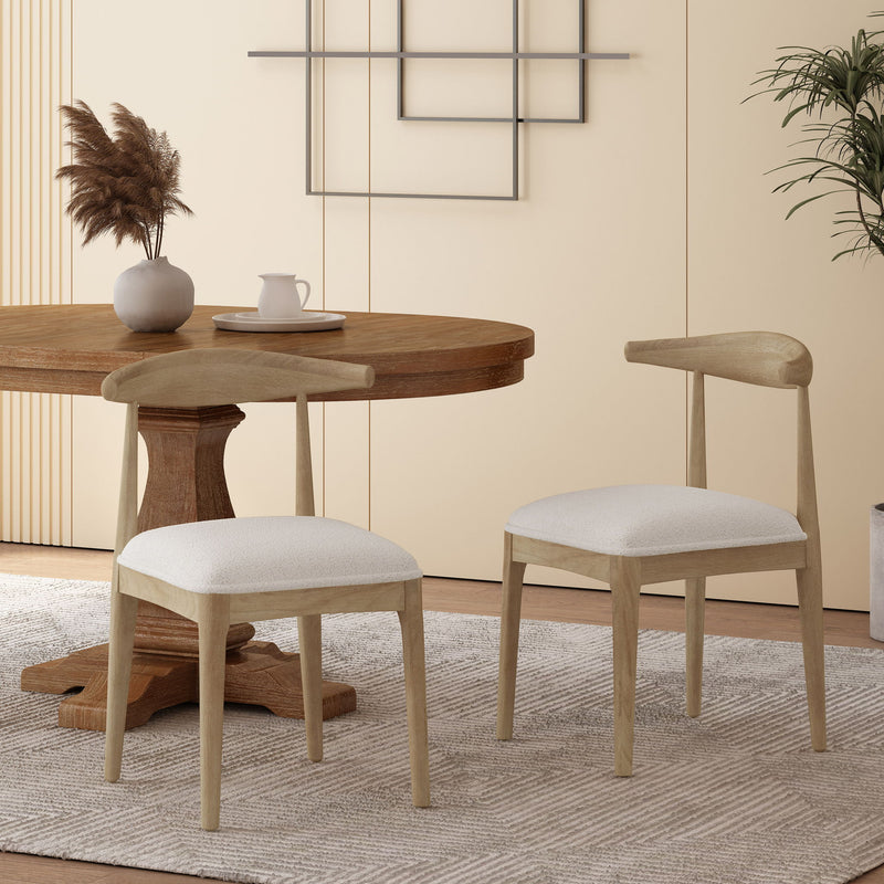Mid Century Modern Dining Chair Set With Upholstered Seating