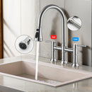 Stainless Steel Kitchen Faucet With Pull Down Sprayer For Bar, Laundry, RV Utility Sink - Brushed Nickel
