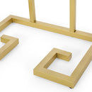 Modern Glam C Shaped End Table With Tempered Glass Top - Gold