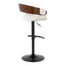 Elisa - Mid Century Modern Adjustable Barstool With Swivel & Rounded T Footrest (Set of 2)